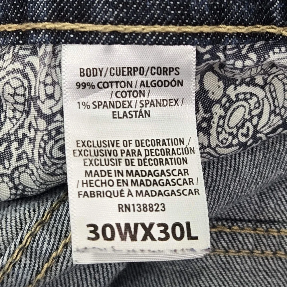 Cody James Men Jeans 30WX30L Blue Denim Logo Embroidery‎ Embroidered 28